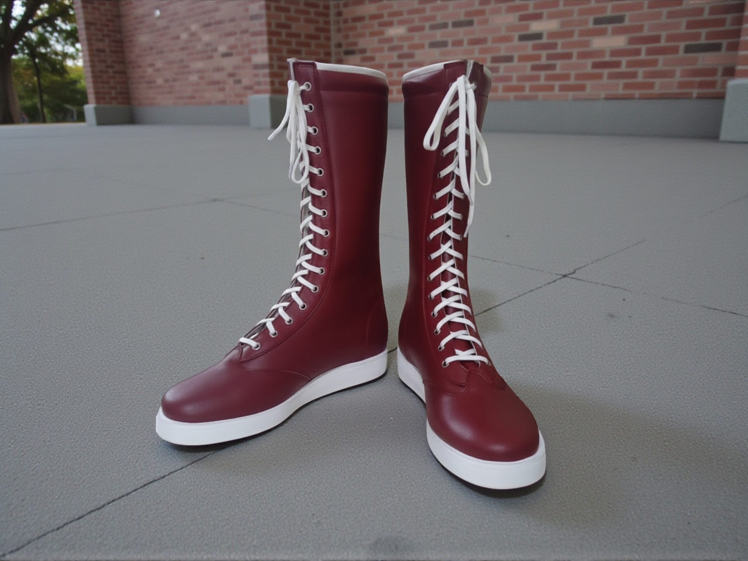Handmade Pro Wrestling Long Boots | Custom Leather Lace-Up Ring Shoes For Men Woman Footwear - Image 6