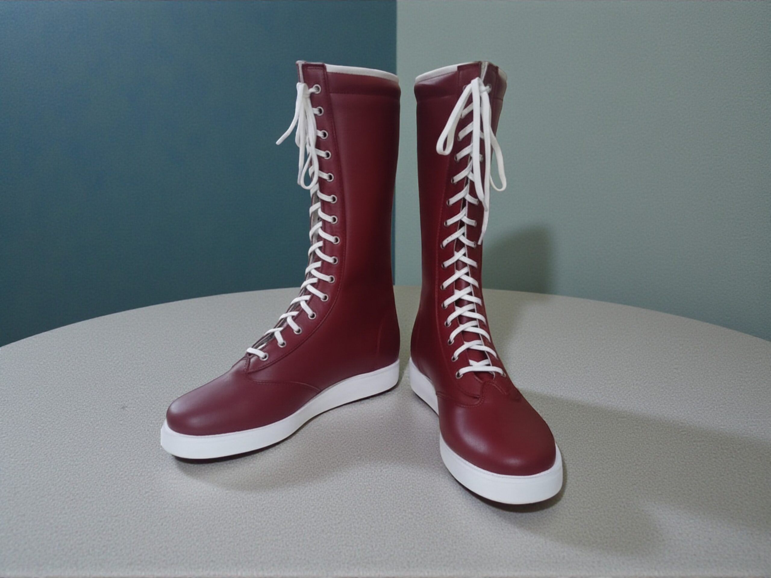 Handmade Pro Wrestling Long Boots | Custom Leather Lace-Up Ring Shoes For Men Woman Footwear - Image 8
