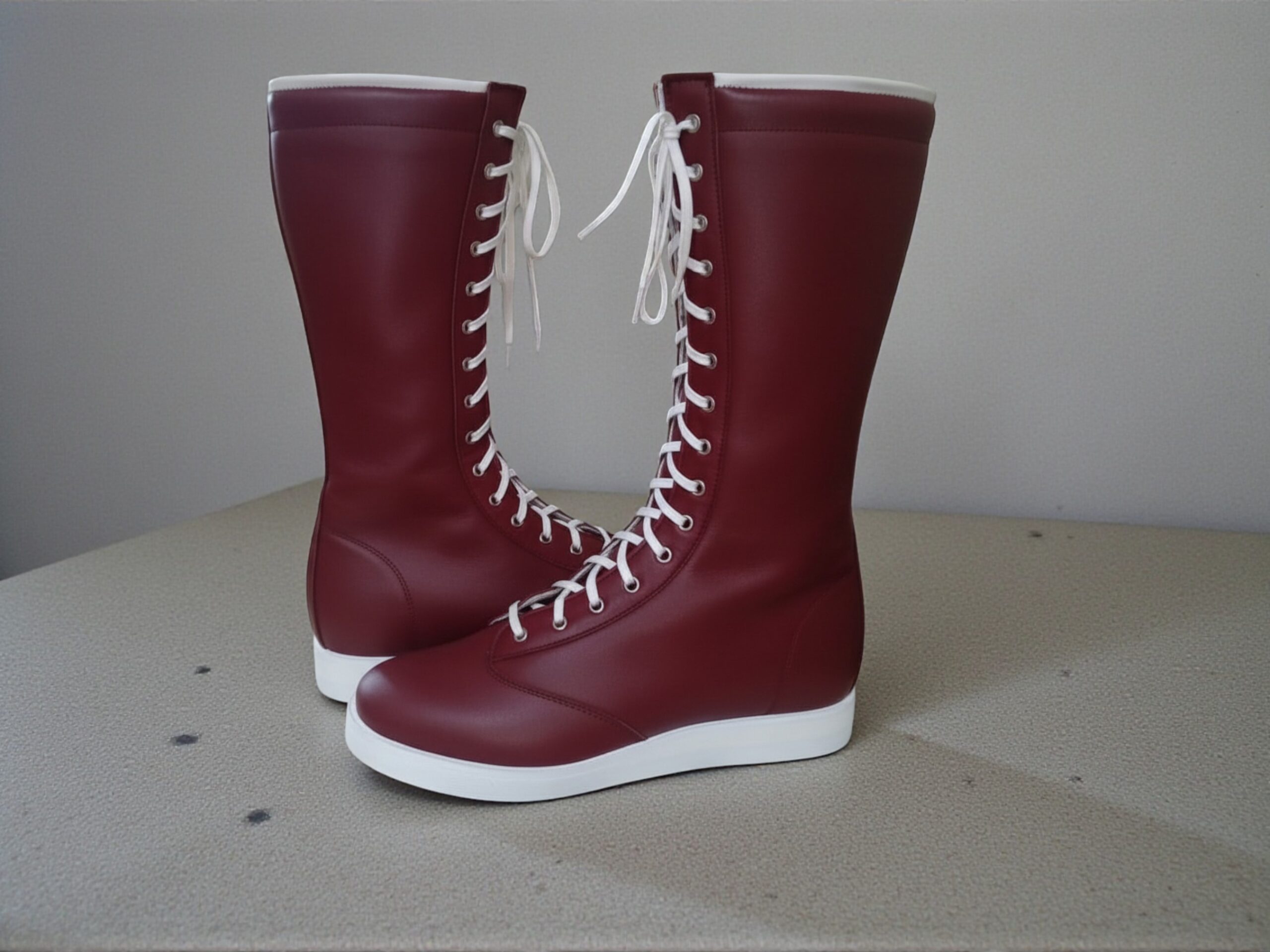 Handmade Pro Wrestling Long Boots | Custom Leather Lace-Up Ring Shoes For Men Woman Footwear - Image 9