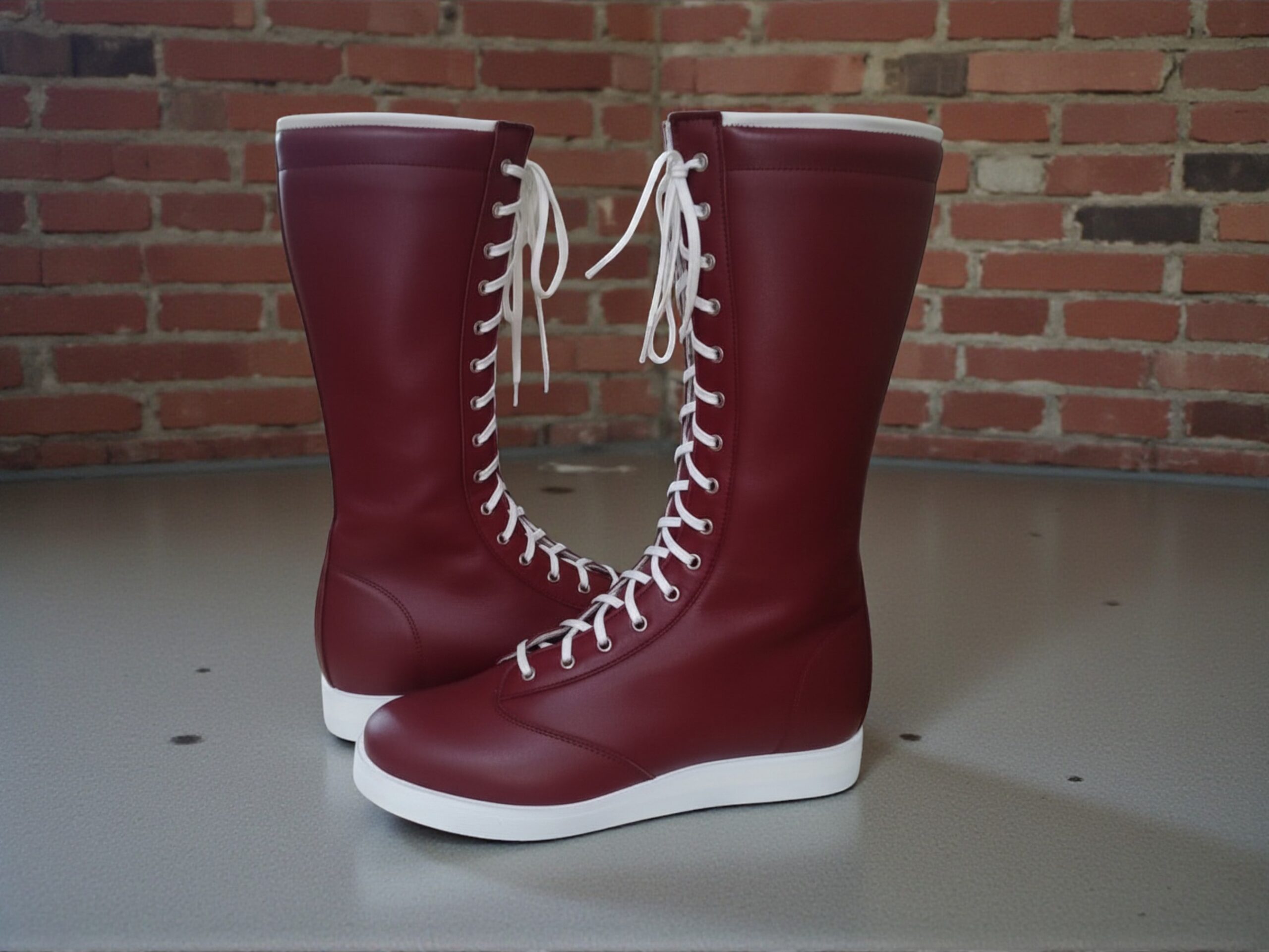Handmade Pro Wrestling Long Boots | Custom Leather Lace-Up Ring Shoes For Men Woman Footwear - Image 3