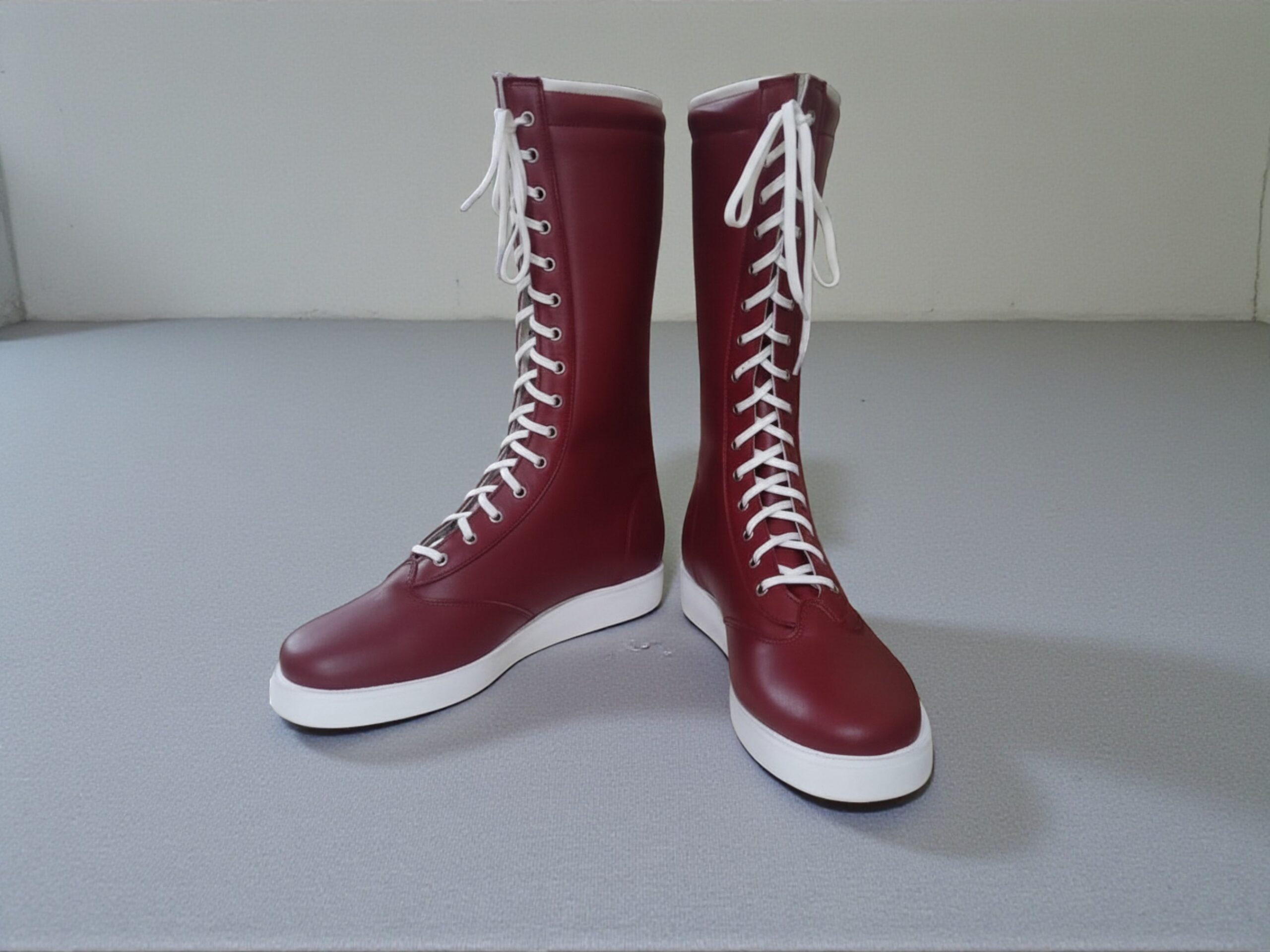 Handmade Pro Wrestling Long Boots | Custom Leather Lace-Up Ring Shoes For Men Woman Footwear - Image 4